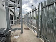 Protective Palisade Cage with Fence and Gate at Bolton Hospital to Prevent Access